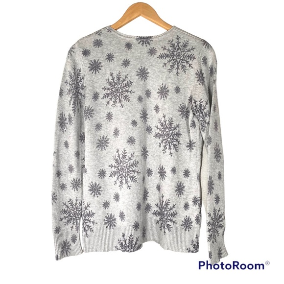 EDDIE BAUER Snowflake Cardigan Sweater M - Picture 4 of 8